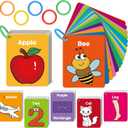 Torlam Toddler Flash Cards Baby Cognitive Flashcards for Kids, Learning Alphabet, Numbers, Shapes & Colors, Animals, First Words, Body Parts, Foods, Preschool Kindergarten Activities Educational Toys