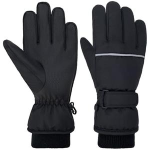 YUHAN PRETTY Kids Winter Ski Gloves Waterproof Children Girls Boys Fleece Thermal Snowboard Snow Gloves Mittens for Cold Weather(9-11Years)