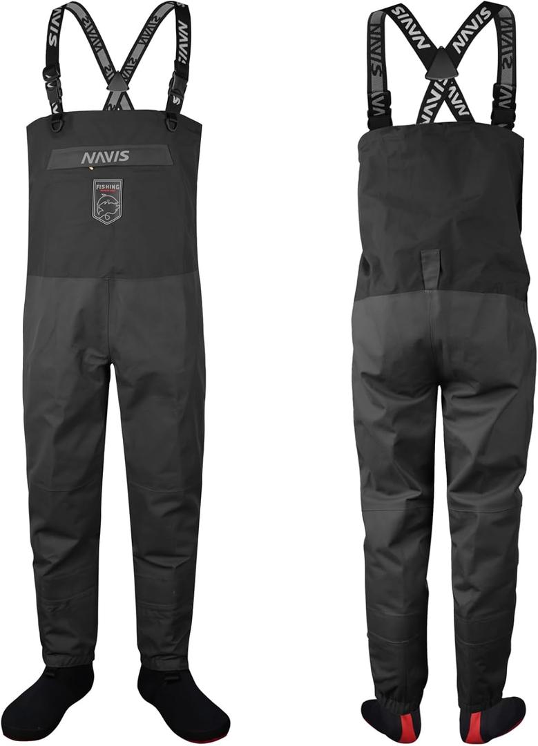 Mens 3L-Gore Pro-Tex Waterproof Fishing Waders Bib Pants  Breathable, Heavy-Duty Overalls for Foul Weather (Large)