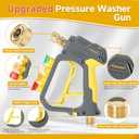 Foam Cannon Gun Dual Connector Accessory for Pressure Washer, Double Tip Attachment Soap Cannon with Power Washer Short Gun, Car Wash Foam Gun Kit, 1/4" Quick Connect, 5 Nozzles Tips