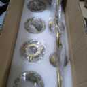 4-Light Bathroom Light Fixture Over Mirror, Gold Brass Vanity Light with Crystal Shade, Modern Bathroom Lighting, Crystal Wall Sconce for Bathroom, Powder Room, Hallway, E26 Base