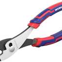 WORKPRO 8 Slip Joint Pliers Tool, Large Soft Grip,Rust Prevention Finish, 3-Zone Serrated Jaw Forged from High Carbon Steel for Maximum Grip