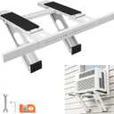 No-Drill Window AC Support Bracket Adjustable, Universal Air Conditioner Holder Bracket Heavy Duty Steel Holds Up to 400lbs, Fits Single Or Double Hung Windows