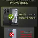 for Samsung Galaxy Z Fold 6 Case with Card Holder & S Pen Holder & Slide Camera Cover, Built-in Hinge Protection & Screen Protector, Durable Wallet Phone Cover Case for Z Fold 6 5G 2024, Black