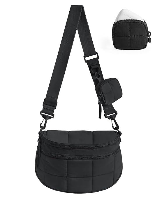 BAGSMART Crossbody Bum Bags for Women, Puffer Cute Hobo Bag, Quilted Purses Handbag for Daily Travel
