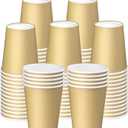 75 Pack 8 oz Disposable Paper Cups, Disposable Coffee Cups, Hot and Cold Beverage Cups for Office, Kitchen, Party, Outdoor Campings (Khaki)