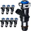 4 Holes Gas Fuel Injectors Fit for Chevy: Tahoe/Express/Suburban/Silverado, For GMC: Yukon (XL)/Sierra, 1500 2500 3500, For Cadi Escalade, V8 4.8L/5.3L/6.0L 2000-2006#17113553(8 Pcs)