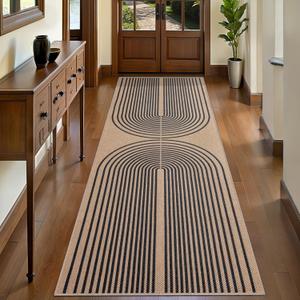 Tangsoo Rainbow Easy Jute Rug 2.6x8 Washable Runner Rug for Hallways,Non-Slip Thin Black Outdoor Rug,Modern Farmhouse Carpet for Porch Laundry Bedroom Living Room Entryway Tangsoo Rainbow Easy Jute Rug 2.6x8 Washable Runner Rug for Hallways,Non-Slip Thin Black Outdoor Rug,Modern Farmhouse Carpet for Porch Laundry Bedroom Living Room Entryway