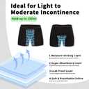 Washable Incontinence Boxer Briefs for Men - Cotton Urinary Leakproof Underwear with Fly, Enhanced Front & Rear Protection 150 ml Absorbency (3 Pack, Gray, L)