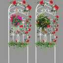 AMAGABELI GARDEN & HOME 2 Pack 60 x 18 Garden Trellis for Climbing Plants Outdoor Trellis for Climbing Roses Plant Trellis Vegetables and Flower Vine White Trellis for Ivy Cucumbers