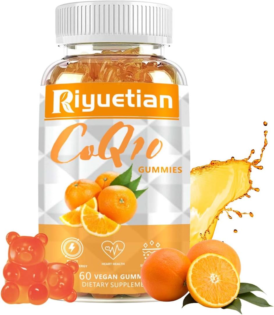 COQ10 Gummies - CoQ10 500mg + Omega-3 EPA/DHA + Magnesium Glycinate + Zinc Citrate, to Support Heart Health, Energy Production, Immune System & Mineral Absorption, 30 Servings (60 Count (Pack of 1))