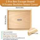 2 Pcs Bee Excape Board 8 Frame Beehive Inner Cover Honeybee Triangle Escape Screen for Langstroth Hive, Bee Hive Escapes Beekeeping Tools for Beekeeping Supplies