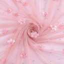 LuoluoHouse Pearl Tulle Tablecloth 10ft Flower Pearl Table Runner Sheer Gauze Fabric Wedding Lace Kitchen Linen for Arch Bridal Shower Veil Baby Shower Sweetheart Table Decorations(Dusty Pink)