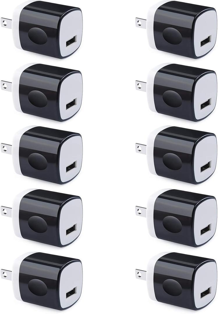 Wall Adapter 10 Pack,UorMe 1A 5V Single Port Charger Power USB Plug Charging Cube Block Box Compatible iPhone 14 13 12 SE 11, Galaxy S23 Ultra S22 S21 FE S10e S9 A13 A03s A71 A51 Note20 Google 8A 7A