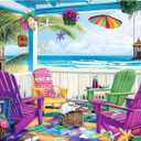 300 Piece Puzzle for Adults,Jigsaw Puzzles 300 Pieces Seaside Scenery Puzzle for Kids Adult Senior Beach Jigsaw Puzzle for Adults 300 Pieces Challenging Puzzles Family Activity Game Nights Gifts