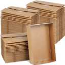 Chinco Paperboard Kraft Food Trays 4 Corner Pop up Food Tray Disposable Foldable Cardboard Movie Night Snack Party Container Box for Holding Drink at Stadiums or Theaters(100 Pieces)