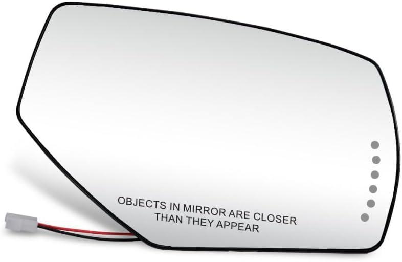 KarParts360 For GMC Sierra 1500 2014 15 16 17 2018 Mirror Glass Passenger Side | with LED Signal Light | Heated | Power | Replacement For GM1325146 | 22919749