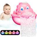 Baby Bath Toys Light Up Bath Bubble Machine with Colourful Light Bathtime Shower Bath Toys for Kids Ages 1-3 4-8 Birthday for Toddler Boys Girls