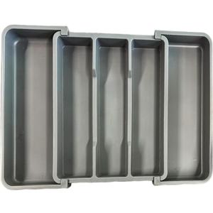 Large Car Drawer Organizer, Expandable Non-Slip Tool Storage Tray with 5 Compartments, 13"-22" Adjustable Flexible Mechanic Tools Holder, Ideal for Vehicles, Mechanics, Electricians (Grey)