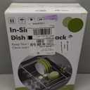 JASIWAY Dish Drying Rack in Sink, Expandable Stainless Steel Dish Drainers for Kitchen Counter, Dish Dryer Rack for Inside Sink, Over The Sink Dish Racks with Utensil Holder, Silver