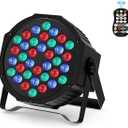Stage Lights 36 LED Par RGB DJ LED Par Lights Uplights Remote & DMX Controlled Sound Activated Auto Play Uplights for Wedding Birthday Christmas Holiday Music Show Dance Party Stage Lighting (A-1PC)