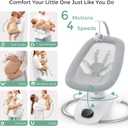 Momcozy CocoSway Electric Baby Swing for Infant, 180 Rotating Seat, 6 Parent-Like Sway Motions & 4 Speeds, Quiet Soothing, Remote Control, Machine-Washable Cover, Grey