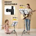 CAHAYA Portable Sheet Music Stand - Dual-Use Desktop/Floor Music Stand Height Adjustable Book Holder Folding with Carrying Bag and Clip for Students Musicians Outdoor Performances
