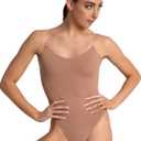 Capezio womens Camisole Leotard With Clear Transition Straps (X-Small, Suntan)