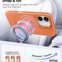 Vihibii for iPhone 17 Case, [Compatible with Magsafe], Invisible Camera Stand, Fade-Resistant Glow Stylish Slim, Military-Grade Drop Protection & Scratch-Resistant Back Phone Cover, 6.3" 2025, Orange