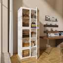 ANTBOX Portable Wardrobe Closet Storage Organizer for Clothes,Transparent Door Panels,Suitable for Living Room, Bedroom,Plastic Wardrobe with Magnetic Door and Easy Assembly 6 Cubes