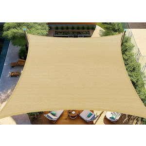 Shade&Beyond 16'x20' Sun Shade Sails Curved Canopy Rectangular Sand 185GSM Shade Sail Permeable for Patio Deck Yard Backyard, (We Make Custom Size) Sand