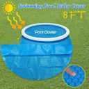 8FT Solar Pool Covers Blankets, Round Solar Pool Cover for Above Ground and In Ground Pool Round Swimming Pools, Solar Pool Hot Tub Floating Thermal Blanket Dustproof Cover