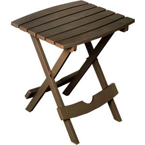 Adams Quik Fold Patio Side Table, Resin, Earth Brown
