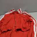 Sweatsuits Women 2 Piece Outfit Striped Tracksuit Long Sleeve Zipper Crop Jacket Wide Leg Sweatpants Set, Red, L