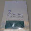 LuxClub Collection Pillowcases 2 Pack - Eco Friendly Wrinkle Free Cooling Pillow Cases with Satin Trim - Machine Washable Hotel Bedding Silky Soft - Teal King 36 x 20, Teal