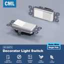 CML Matte White Decorator Rocker Paddle Light Switch, 100 Pack Single Pole Wall Switch, 15A 120/277V, On/Off Interrupter, UL Listed