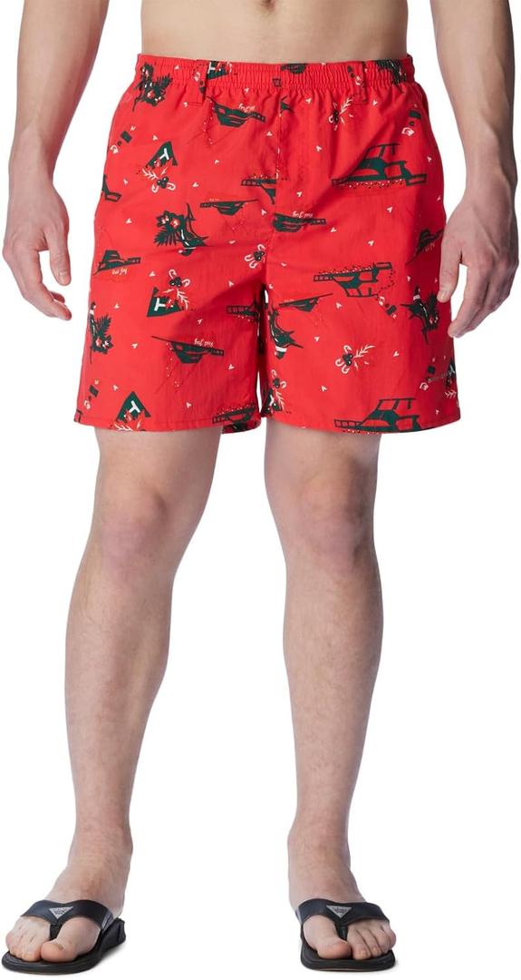Columbia Men's Super Backcast Water Short (Red Spark Reel Joy Print) S 6"