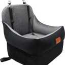 Dog Booster Car Seat for Small/Medium Dogs up to 35 lbs,Interior 7 Inches Elevated Pet Booster Seat,Ultra Soft Fabric and Memory Foam Car Dog Bed,Safety,Comfy,Fully Detachable Washable(H-Black/Grey) (blagre)