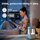0.6L Mini Anti-Gravity Humidifier, Cool Mist Humidifier for Bedroom & Desk, Water Drops Move Upward Visual Effect, Quiet 36dB Night Light, Auto Shut-Off, Modern Minimalist Design