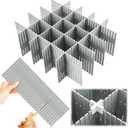 Blosssound 15 Pcs 5.12 Tall Drawer Divider Adjustable Drawer Organizer DIY Ultra Deep Storage Organizer Separator with Fixed Buckle for Underwear Socks Dormitory Office Kitchen Bedroom(Grey)