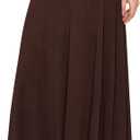 Lock and Love Women's Casual Comfy Stylish High Waist Flare Long Maxi Skir in Print & Solid Options (5X-Large, Wb1434_brown)
