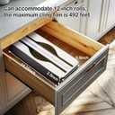 StoraRoll Wrap Dispenser 2-in-1, Drawer Organizer for Foil, Plastic Wrap, Parchment and Wax Paper with Safety Cutters and Labels for Kitchen Organization Glad wrap Cutter (Black)