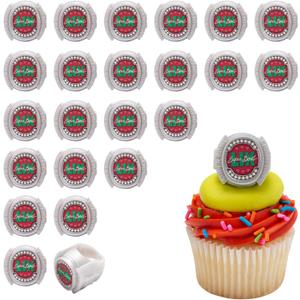 Officially Licensed NFL Super Bowl LIX Rings by DecoPac, Cupcake Decorations, Football Rings, Food Safe Cake Toppers  24 Pack