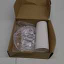 White Lamp Shade, Small Drum Lampshade 8.7" Top x 8.7" Bottom x 8.8" High (Spider), Replacement Lamp Shade Natural Linen Hand Crafted for Table Lamps Floor Lamps Chandelier Lamp, Assembly Required