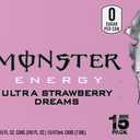 Monster Energy Ultra Strawberry Dreams, Sugar Free Energy Drink, 16 Ounce | Pack of 15