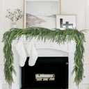 DearHouse Pine Garland Christmas Decoration, Artificial Greenery Garland Norfolk Pine Leaves for Holiday Season Mantel Fireplace Table Runner Centerpiece (Pine Garland)