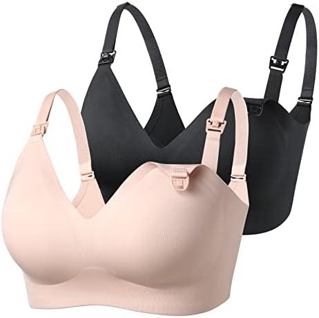 Momcozy Nursing Bras for Breastfeeding, YN21 Seamless Ultra Comfort Maternity Bra, Natural Shape, Pregnancy Sleep Bralette, Medium