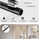 2 Pack Magnetic Curtain Rods for Metal Door, Adjustable 18 to 30 Inch Rod for Cafe Doors, 3/8 Inch Diameter Magnet Rods Appliances for French Door Window(Black, 2Pack)