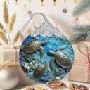 3" Stained Glass Ornaments for Christmas Tree, Heirloom Keepsake, Gift Idea - Sea Turtles