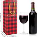 EQOREIIN 6 Pack Christmas Wine Gift Bags with Tissue Paper, Holiday Wine Bottles Wrap Bags with Handles for Party Favor Decoration, Winter Weddings, Liquor Lovers and Drinkers Gift Presents